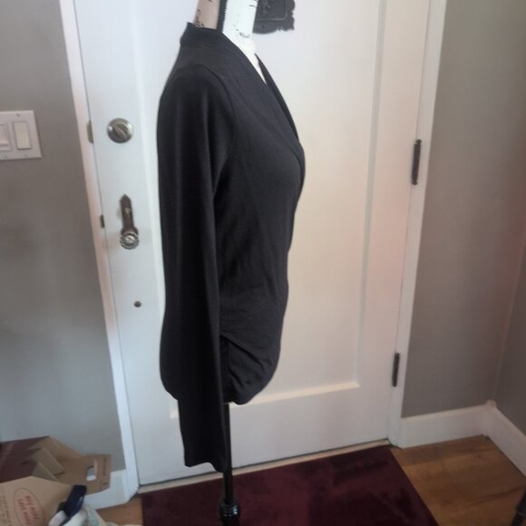 White House Black Market Faux Wrap Top Black Sz S - Picture 4 of 9